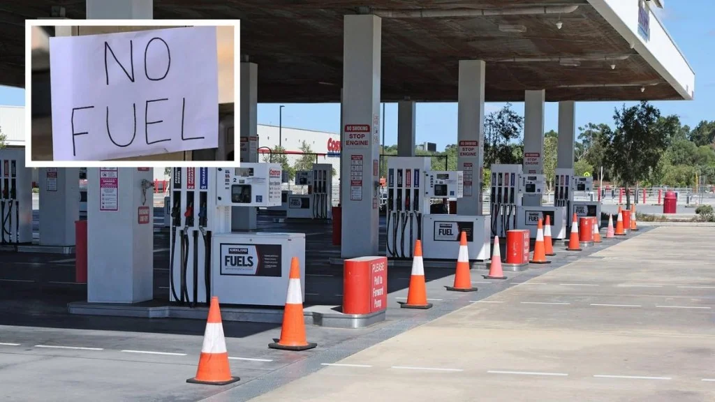 WA Fuel branded petrol station with blue canopy and diesel pump signage