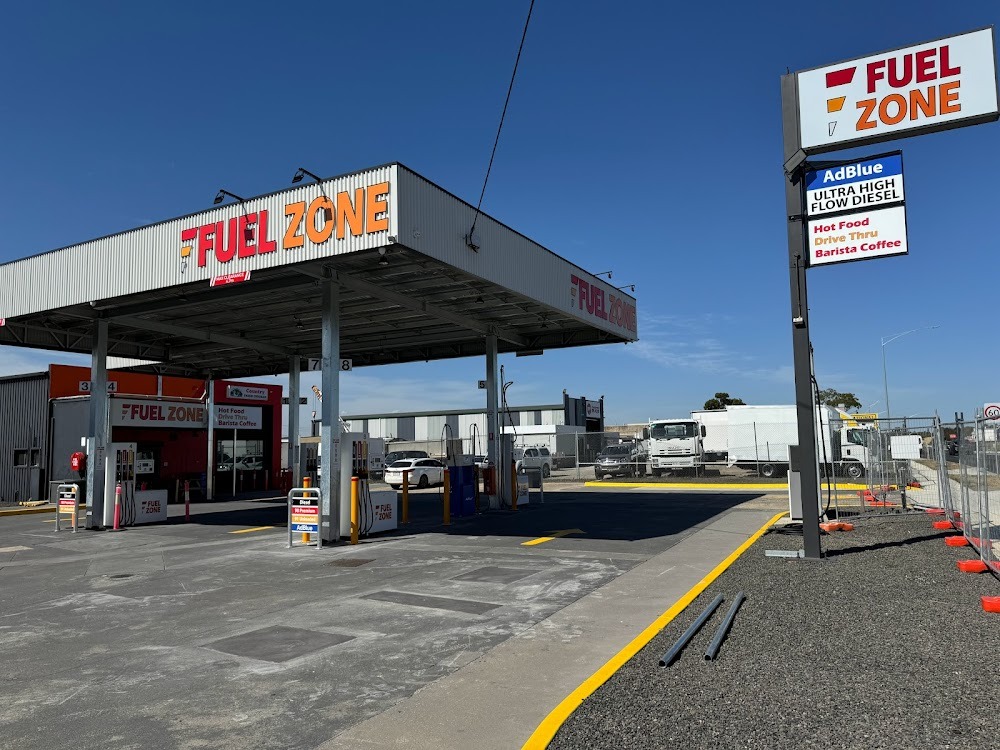 Fuel Zone petrol station with fuel pumps and convenience store on a regional highway